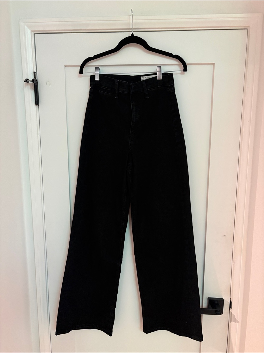 High-Rise Wide Leg Women Jeans - Black